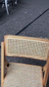LACCOHUG Bamboo Rattan Folding Chairs Backrests Dining Chairs Wooden Desks Chairs Balcony Resting Chairs