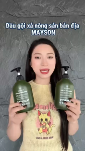 Dầu gội Bưởi Hà Thủ ô Trà Xanh Gừng MAYSON Giảm Gãy Rụng Kiềm Dầu Hỗ Trợ Mọc Tóc Con 500ml