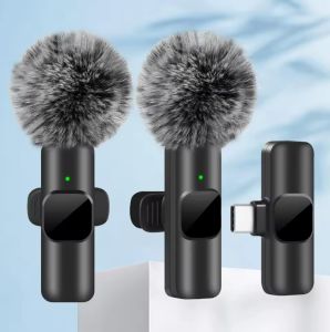 New Wireless Lavalier Microphone Portable Audio Video Recording Mini Microphone for iPhone Android PC Camera Live Gaming Phone