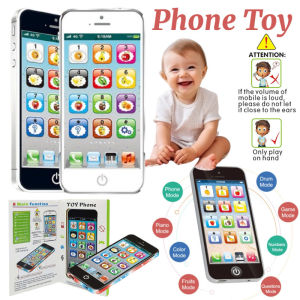 Kids English Phone Toy Rechargable Fake Phone Baby Toy Music Light Early Educational Toy Toddler English Learning Toy