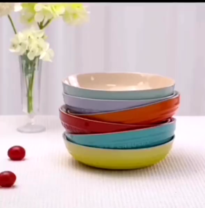 Ie Creus ceramic 15cm/18cm/20cm round vegetable and fruit tray condiment plate dinner plate colored French undergla