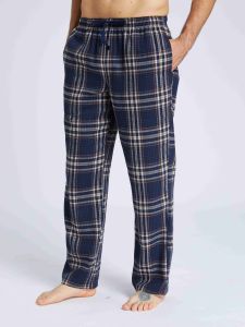 Mens Autumn/Winter Pajama Pants Flannel Plaid Casual Comfy with Pocket Stretchy Elastic Waistband Mans Pajamas Bottoms