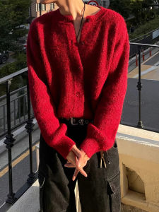 DAVID&ME | Red Lucky Year Knitted Cardigan Sweater