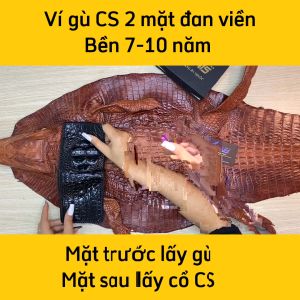 [FREE SHIP] Bóp da cá sấu khẳng định đẳng cấp [GÙ CÁ SẤU NÂU ĐỎ RẤT ĐẸP] 2 mặt da cá sấu 100%