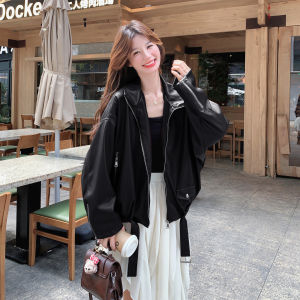Black Fashionable PU Leather Jacket Womens Coat Large Female Lead Cool Street Style Autumn New Arrival Elegant Zipper Style