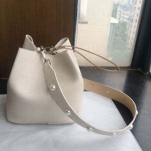 South Korea Pearl Wide Shoulder Strap Satchel Shoulder Crossbody Ladys Bags Multi-Purpose Bucket Bag Messenger Bag