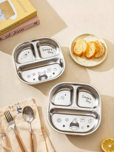 MODERN SWEETHOME | Suction Sectioned Toddlers Plate 316L Stainless Steel