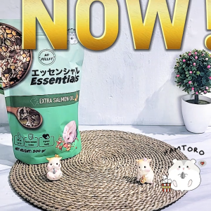 Hamtoro Essentials Makanan Hamster EXTRA SALMON OIL Bebas Kutu Buah dan Daging Asli
