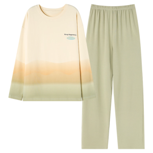 Áo ngủ nữ MiiOW bằng cotton tay dài cổ tròn thoải mái và thoáng khí