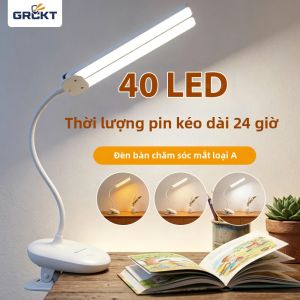 Đèn Bàn Kẹp Đôi 40 LED Sạc USB Dùng Cho Phòng Ngủ Học Tập Đọc Sách - Đèn Kẹp Hiện Đại Có Thể Điều Chỉnh