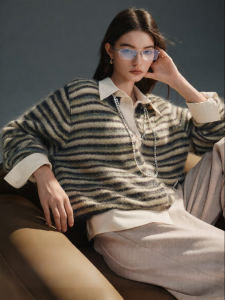 SUSHE | Relaxed Drop Shoulder Loose Elastic Knit Cardigan