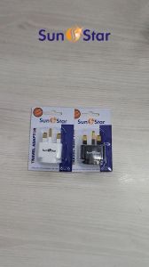 Sunstar Universal Full Copper 3 pin Adaptor Travel Plug for Malaysia UK Power Sockets China 2 Pin Adapter