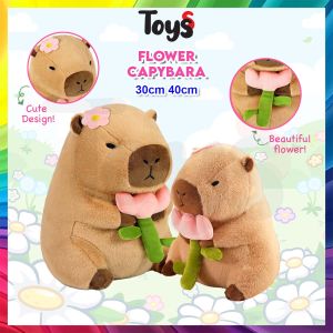 Toyss Flower Capybara Patung Capybara Plushie Gift for Girl Anniversaru Gift Hadiah Birthday Perempuan Capibara Plush Toy Stuffed Toy