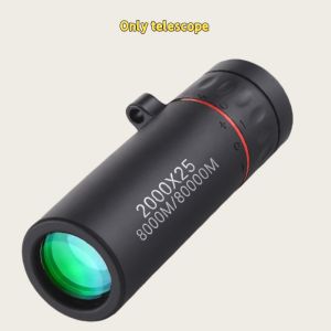 2000x25 HD Monocular Telescope Mini Portable Mobile Phone Telescope with Holder Outdoor Camping Hunting Birdwatching Telescopes