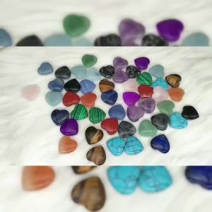 20mm Heart Shape Stones Natural Crystal Amethyst Agate Love Hearts Mineral Healing Gemstones Gravel Specimen Home Decoration