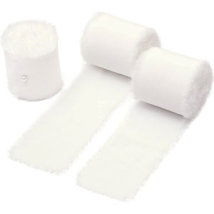 1/3 Chiếc 5M Rộng 4Cm Xanh Voan Lụa Cho Hoa Quấn Trang Trí Đôi Mặt Sờn Cạnh Polyester Ruy Băng