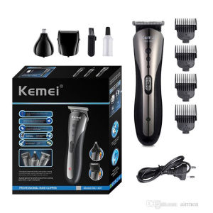 Alat Cukur Rambut Elektrik Kemei Charger 1 Set Lengkap Tanpa Kabel Pangkas Jambang Brewok Kumis Janggut