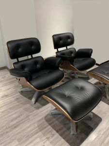 Accessible Luxury Eames Leather Recliner First Layer Cowhide Italian Normcore Rotate Leisure Chair Lounge Sofa Chair Executive Chair