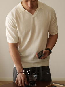 UBV | Breathable V-Neck Polo T-Shirt Casual Short Sleeve