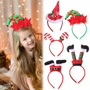 Christmas Headbands Xmas Hat Santa Claus Leg Hairband Xmas Girl Favor Gifts Head Band Merry Christmas Decor