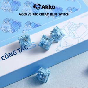 Công Tắc Bàn Phím Cơ Học Akko V3 Pro Cream Blue Switch 5 Chân 45gf Xúc Giác Thân Chống Bụi Tương Thích Với Bàn Phím Cơ MX (45 Cái)