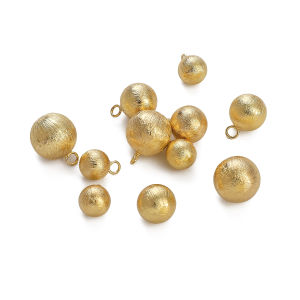 8-12mm 1pc/bag 14K Gold Plated Brass Ball Pendant For DIY Earring Bracelet Necklace Jewelry Making