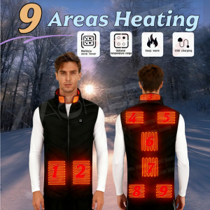 9Areas Heated Vest Men Women Heated Jacket Winter Usb Heating Vest Self Heating Thermal Vest Heating Down Jacket Warmte Vest