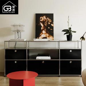Modern Minimalist Wall-Mounted Designer Living Room Storage Cabinet Home Office High-End Luxury Metal Module Combination Sideboard