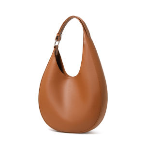 AIDRANI Genuine leather cowhide design sense irregular crescent moon womens single shoulder armpit cross-body semi-circle bag