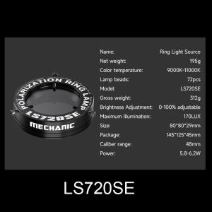 MECHANIC | MECHANIC LS360 LS720SE LS720+ Polarized Ring Light Source for Soldering Repair Stereo Microscopes Ring Lamp Repair
