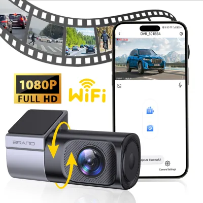 NEW 1080P HD Car DashCam 360° Rotation APP Control Video Recorder Smart Car WiFi Dash Camera Vehicle Recorder DVR Front View Cam