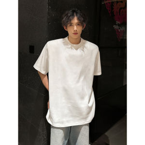 Mens Crew Neck Straight Shoulder Heavyweight Cotton T-Shirts