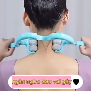 Dụng cụ massage cổ vai gáy bắp tay bắp đùi bắp chân có 6 con lăn cầm tay đa năng giá rẻ M18
