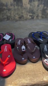 SANDAL JEPIT WEDGES WANITA SPON CASUAL ELEGAN FLIPPER HAK 5 CM