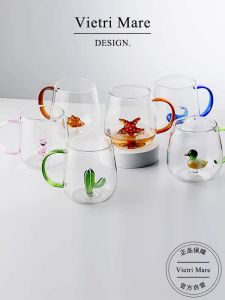 Creative Ptolemy Vietri Mare Animal Shaped Glass Cup High Temperature Resistant Cold Drink Glassware Ins Style Universal Use