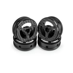 1.9 Carbon Fiber and Aluminum Beadlock Wheels Rim for 1/10 RC Rigs Crawler SCX10 Capra TRX4 TF2 Gmade R1 Element Enduro CC01 DIY