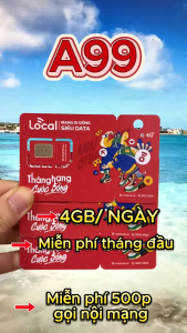 ( MIỄN PHÍ 1 THÁNG ĐẦU  ) SIÊU SIM 4G MOBI LOCAL GÓI A119 - Data tốc độ cao tăng lên 6GB/ngày 180GB/tháng - Miễn Phí Gọi Nội Mạng  - Phí Gia Hạn 119k/tháng - FREESHIP - CHƯA KÍCH HOẠT