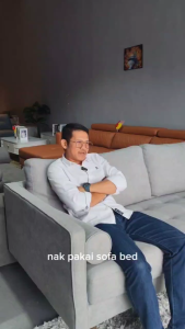 [FREE INSTALLATION] SMASIS ANDREW Luxury Sofa Bed Adjustable Anti Scratch Easy Clean Fabric
