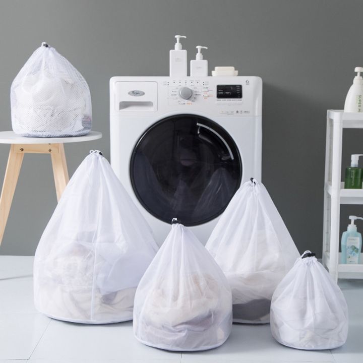 Thickened drawstring laundry bag mesh bag wash bag household