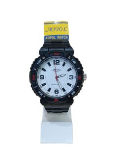 JAM Tangan AOPOL NO1702 Original Wateresis Tali Raber Pria Diameter 46 mm Free Kotak Baterai Cadangan