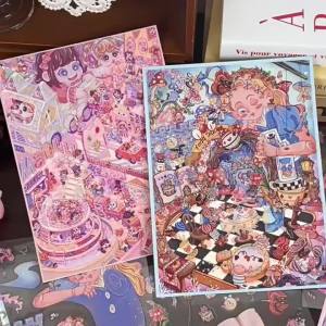 Hình Dán Trang Trí Phong Cảnh 3D Dễ Thương Kích Thước Lớn Cảnh Thu Nhỏ Dùng Cho DIY Làm Album Ảnh Cắt Dán Giảm Stress Trang Trí Sổ Tay