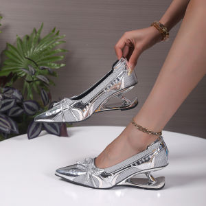 Giày Cao Gót Mary Jane Nữ Mũi Nhọn Quai Hậu Đế Êm Đi Bốn Mùa Kiểu Dáng Đặc Biệt Gót Treo Thời Trang