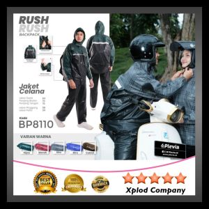 Jas Hujan Plevia Rush Backpack 8110 / Mantol Tas Ransel All Size Dewasa Motif Kotak – Kotak Plevia