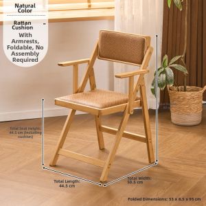 MANHAOSHI | Folding Rattan Retro Armchair