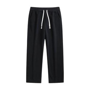 ROMON | กางเกงลำลองชายผ้าฟูฟู่หลวมขาตรง กางเกงวอร์มกีฬาสองด้าน กางเกงขายาวทรงหลวมสบาย ๆ ผ้าฝ้ายโพลีเอสเตอร์ 100%