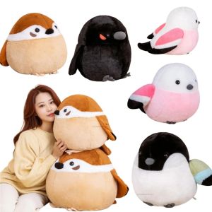 Simulation 35/40cm Cute Sparrow Crow Plush Toy Fat Round Stuffed Bird Animal Doll Pillow Soft Lifelike Bird Baby Christmas Gifts