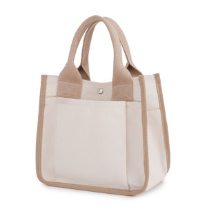Trendy White Canvas Handbag for Working Students Korean Style Artistic Bento Bag Versatile Matching Casual Messenger Bag