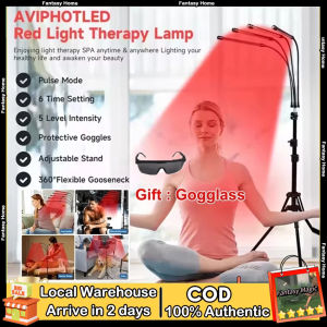 External physiotherapy light beauty light red light control pulse，Red Light Lamp with Stand 4 Heads Infrared Lamp 660nm & 850nm Red LED Light with Timer for Body Back Knee Leg