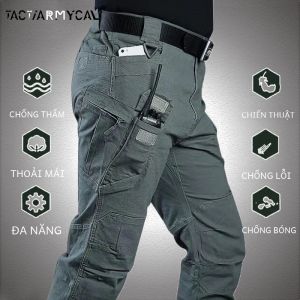 Nam Chiến Thuật Hàng Hóa Quần Chống Thấm Nước Quân Sự Đô Thị Đi Lại Quần Có Nhiều Túi Polyester Trọng Lượng Trung 6XL