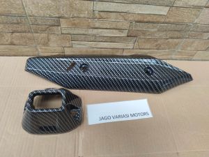 (2PCS)CORONG KENALPOT VARIO 125 150 NEW CARBON CORONG BAHAN plastiK